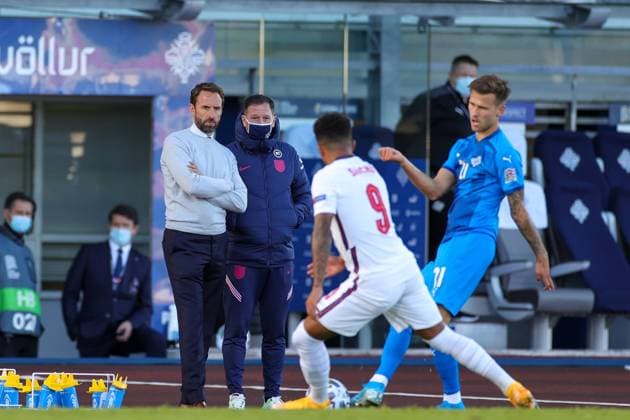Iceland v England UEFA Nations League 05 09 2020. England head coach Gareth Southgate during the UEFA Nations League match between Iceland and England at Laugardalsvollur, Reykjavik, Iceland on 5 September 2020. Editorial use only , Copyright: xNigelxKeenex PSI-10412-0024