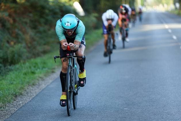Belgian Frederik Van Lierde pictured during the cycling event of the Ironman triathlon race, Sunday 06 September 2020, in Les Sabales d Olonne, Vendee, France. DAVIDxPINTENS  x2538933x