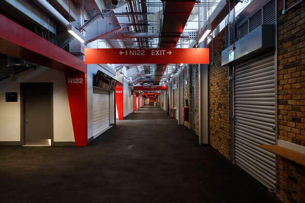 6th September 2020; Griffin Park, London, England; English Football League Cup, Carabao Cup, Football, Brentford FC versus Wycombe Wanderers; Inside one of the stands at the new Brentford Community Stadium  ActionPlus12232539 JohnxPatrickxFletcher