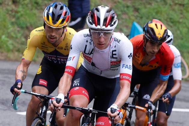 LARUNS, FRANCE - SEPTEMBER 06 : ROGLIC Primoz (SLO) of TEAM JUMBO - VISMA and POGACAR Tadej (SLO) of UAE TEAM EMIRATES during stage 9 of the 107th edition of the 2020 Tour de France cycling race, a stage of 154 kms with start in Pau and finish in Laruns on September 6, 2020 in Laruns, France, 6 09 2020 CYCLISME : Tour de France - Etape 9 - Pau a Laruns - 06 09 2020 PhotoNews PANORAMIC 