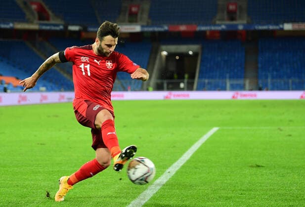 Football Renato Steffen Switzerland Basel, 06 09 2020, Football, UEFA Nations League, Group stage, Switzerland Germany 1 1 Basel Johan Cruijff ArenA Switzerland Poolfoto Witters Witters Pool Witters ,EDITORIAL USE ONLY