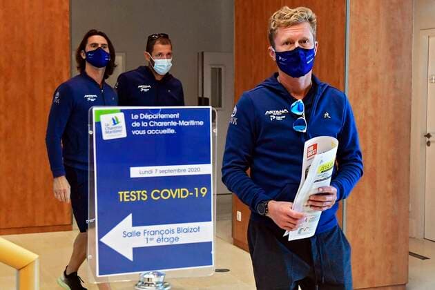CHARENTE-MARITIMES, FRANCE - SEPTEMBER 07 : VINOKUROV Alexandr (KAZ) General Manager of ASTANA PRO TEAM arrives at the permanence for the PCR COVID19 test during the first rest day of the 107th edition of the 2020 Tour de France cycling race on September 7, 2020 in Charente-Maritimes, France, 7 09 2020 CYCLISME : Tour De France 2020 - 07 09 2020 PhotoNews Panoramic 