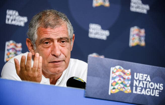 200907 Head coach Fernando Santos of the Portuguese national football team during a press conference on September 7, 2020 in Stockholm Photo Joel Marklund BILDBYRAN kod JM JM0018 bbeng fotboll football soccer fotball nations league presskonferens press conference portugal,  Copyright: JOELxMARKLUND BB200907JM098