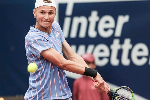 TENNIS - ATP, Tennis Herren Generali Open 2020 KITZBUEHEL,AUSTRIA,07.SEP.20 -TENNIS - ATP World Tour, Generali Open 2020, qualification round. Image shows Leandro Riedi (SUI). GEPAxpictures xPatrickxSteiner