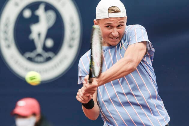 TENNIS - ATP, Tennis Herren Generali Open 2020 KITZBUEHEL,AUSTRIA,07.SEP.20 -TENNIS - ATP World Tour, Generali Open 2020, qualification round. Image shows Leandro Riedi (SUI). GEPAxpictures xPatrickxSteiner