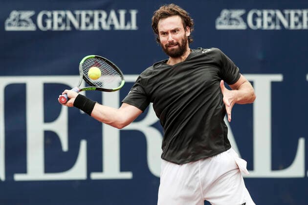 TENNIS - ATP, Tennis Herren Generali Open 2020 KITZBUEHEL,AUSTRIA,07.SEP.20 -TENNIS - ATP World Tour, Generali Open 2020, qualification round. Image shows Ernests Gulbis (LAT). GEPAxpictures xPatrickxSteiner
