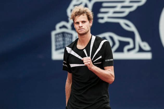 TENNIS - ATP, Tennis Herren Generali Open 2020 KITZBUEHEL,AUSTRIA,07.SEP.20 -TENNIS - ATP World Tour, Generali Open 2020, qualification round. Image shows the rejoicing of Yannick Hanfmann (GER). GEPAxpictures xPatrickxSteiner