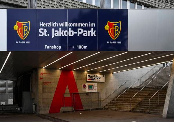 Sign Welcome to St Jakob Park, FC Basel, Super League, Football, 06 09 2020