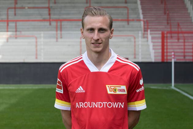 Joshua Mees Sport Football Bundesliga Men DFL Portrait Season 2020 2021 03 09 2020 1 FC Union Berlin FCU Squad, Introduction, Presentation, Press Meeting