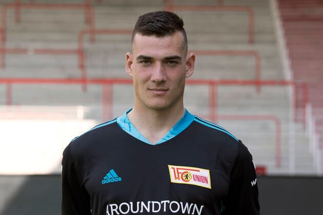 Goalkeeper Lennart Moser Sport Football Bundesliga Men DFL Portrait date Season 2020 2021 03 09 2020 1 FC Union Berlin FCU Squad, Introduction, Presentation, Press appointment