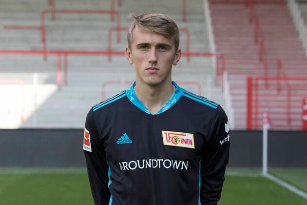 Goalkeeper Nikolai Kemlein Sport Football Football Bundesliga Men DFL Portrait date Season 2020 2021 03 09 2020 1 FC Union Berlin FCU Squad, introduction, presentation, press event