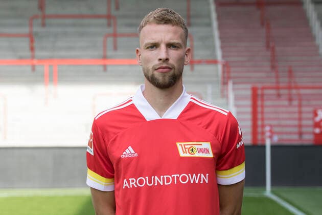 Marvin Friedrich Sport Football Bundesliga Men DFL Portrait Season 2020 2021 03 09 2020 1 FC Union Berlin FCU Squad, Introduction, Presentation, Press Meeting