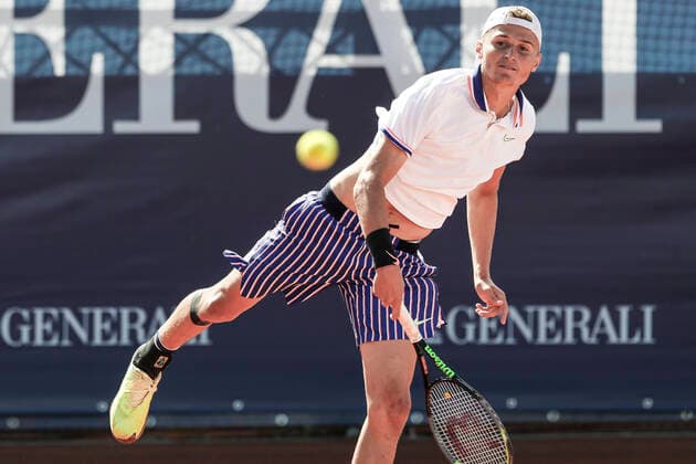 TENNIS - ATP, Tennis Herren Generali Open 2020 KITZBUEHEL,AUSTRIA,08.SEP.20 -TENNIS - ATP World Tour, Generali Open 2020. Image shows Leandro Riedi (SUI) GEPAxpictures xPatrickxSteiner