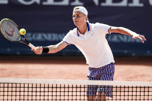 TENNIS - ATP, Tennis Herren Generali Open 2020 KITZBUEHEL,AUSTRIA,08.SEP.20 -TENNIS - ATP World Tour, Generali Open 2020. Image shows Leandro Riedi (SUI) GEPAxpictures xPatrickxSteiner