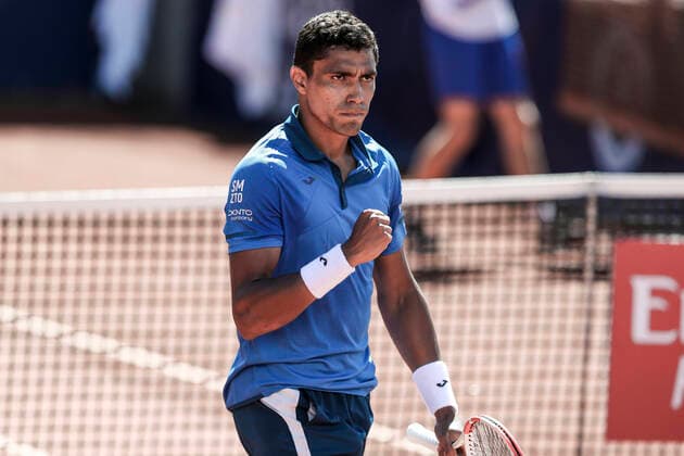 TENNIS - ATP, Tennis Herren Generali Open 2020 KITZBUEHEL,AUSTRIA,08.SEP.20 -TENNIS - ATP World Tour, Generali Open 2020. Image shows the rejoicing of Thiago Monteiro (BRA) GEPAxpictures xPatrickxSteiner
