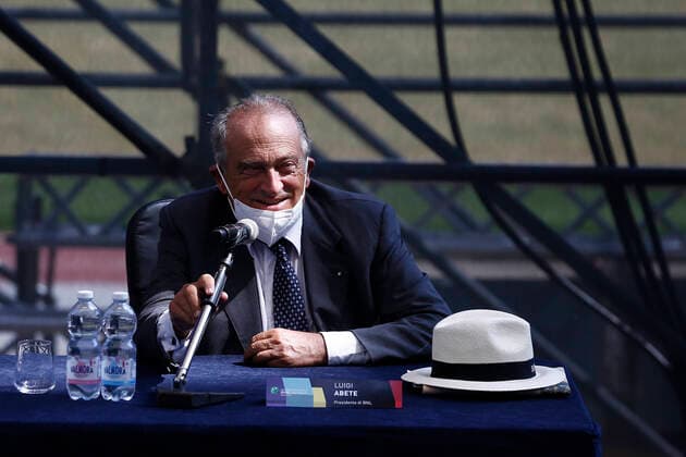 Photo Cecilia Fabiano LaPresse September 08 , 2020 Roma (Italy) News: Presentation of the BNP Paribas International Tennis Championships In the pic : the press conference, PK, Pressekonferenz in the grandstand of the Olympic stadium  Copyright: xCeciliaxFabiano xLaPressex
