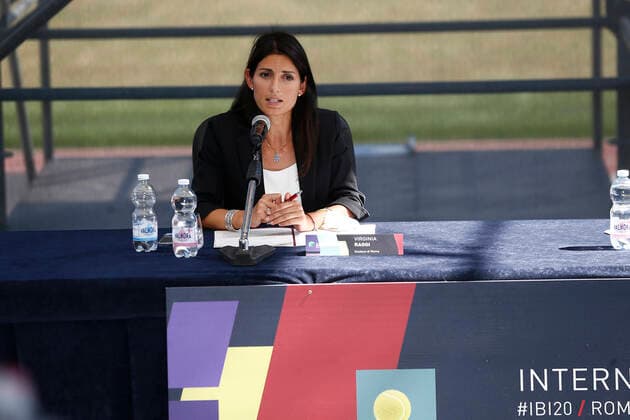 Photo Cecilia Fabiano LaPresse September 08 , 2020 Roma (Italy) News: Presentation of the BNP Paribas International Tennis Championships In the pic : the press conference, PK, Pressekonferenz in the grandstand of the Olympic stadium  Copyright: xCeciliaxFabiano xLaPressex