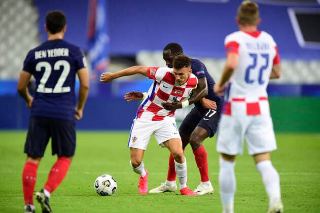 SISSOKO MOUSSA (France) vs Perisic Ivan (Croatie) FOOTBALL : France vs Croatie - ligue des Nations - 08 09 2020 JBAutissier Panoramic 