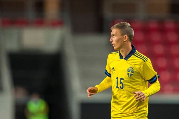 200908 John Björkengren of Sweden during the UEFA European Under 21 Qualifier football match between Sweden and Italy on September 8, 2020 in Kalmar Photo Petter Arvidson BILDBYRAN kod PA PA0058 fotball football fotboll soccer european under 21 qualifier em kval u21 sverige sweden italien italy uefa euro under 21 qualifier,  Copyright: PETTERxARVIDSON BB200908PA193