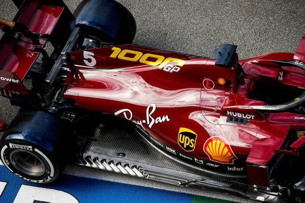 Formula 1 Pirelli Gran Premio Della Toscana Ferrari 1000 2020 10 09 2020, Autodromo Internazionale del Mugello, Mugello, Formula 1 Pirelli Gran Premio Della Toscana Ferrari 1000 2020, in the picture The Ferrari of Sebastian Vettel GER 5, Scuderia Ferrari in new design, especially for the 1000 race of Ferrari nordphotoxBratic nph00250