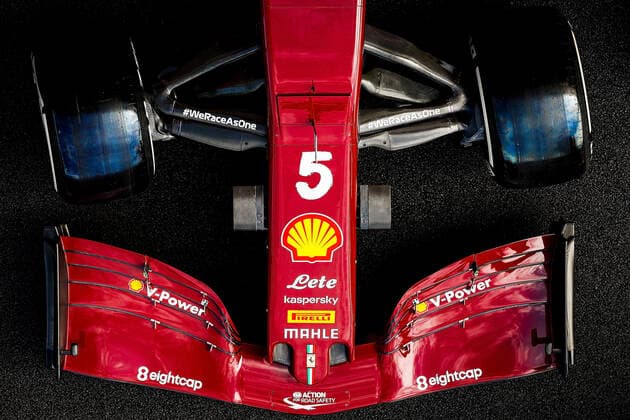 Formula 1 Pirelli Gran Premio Della Toscana Ferrari 1000 2020 10 09 2020, Autodromo Internazionale del Mugello, Mugello, Formula 1 Pirelli Gran Premio Della Toscana Ferrari 1000 2020, in the picture The Ferrari of Sebastian Vettel GER 5, Scuderia Ferrari in new design, especially for the 1000 race of Ferrari nordphotoxBratic nph00250