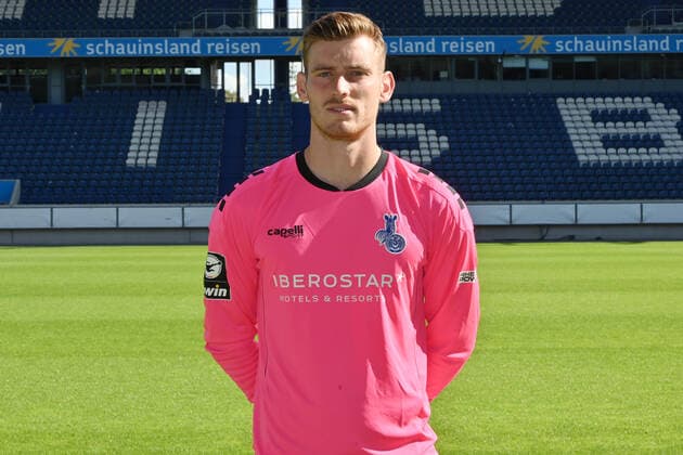 Goalkeeper Leo Weinkauf MSV Duisburg 3 Liga, portrait date 2020 2021 Duisburg Schauinsland Arena Nordrhein Westfalen Germany Team2