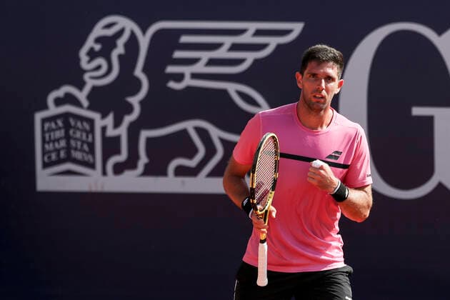 TENNIS - ATP, Tennis Herren Generali Open 2020 KITZBUEHEL,AUSTRIA,11.SEP.20 -TENNIS - ATP World Tour, Generali Open 2020. Image shows the rejoicing of Federico Delbonis (ARG). GEPAxpictures xPatrickxSteiner