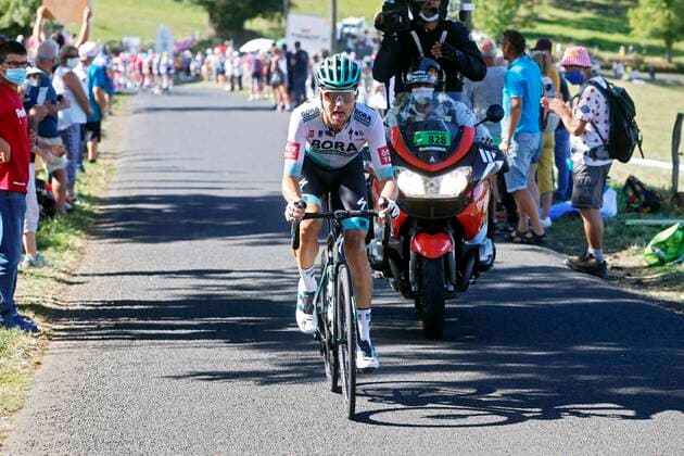 PUY MARIE CANTAL, FRANCE - SEPTEMBER 11 : SCHACHMANN Maximilian (GER) of BORA - HANSGROHE during stage 13 of the 107th edition of the 2020 Tour de France cycling race, a stage of 191,5 km with start in Chatel-Guyon and finish in Puy Marie Cantal on September 11, 2020 in Puy Marie Cantal, France, 11 09 2020 CYCLISME : Tour de France - Etape 13 - Chatel-Guyon a Puy Marie Cantal - 11 09 2020 PhotoNews Panoramic 
