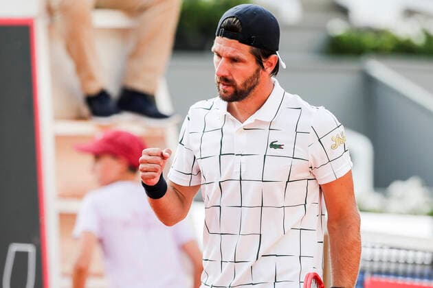 TENNIS - ATP, Tennis Herren Generali Open 2020 KITZBUEHEL,AUSTRIA,11.SEP.20 -TENNIS - ATP World Tour, Generali Open 2020. Image shows the rejoicing of Juergen Maelzer (AUT). GEPAxpictures xPatrickxSteiner