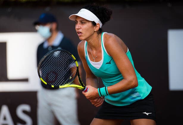 September 12, 2020, Rome, ITALY: Martina Di Giuseppe of Italy in action against Anna-Lena Friedsam of Germany during the first qualifications round at the 2020 Internazionali BNL d Italia WTA, Tennis Damen Premier 5 tennis tournament Rome ITALY - ZUMAa181 20200912_zaa_a181_005 Copyright: xRobxPrangex