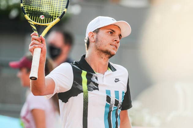 TENNIS - ATP, Tennis Herren Generali Open 2020 KITZBUEHEL,AUSTRIA,12.SEP.20 -TENNIS - ATP World Tour, Generali Open 2020. Image shows the rejoicing of Miomir Kecmanovic (SRB). GEPAxpictures xPatrickxSteiner