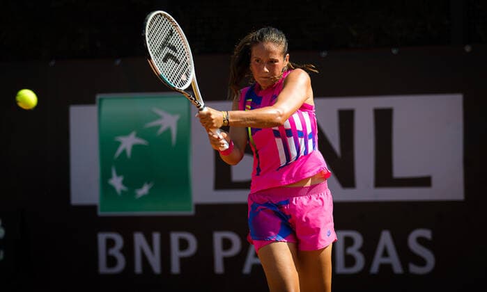 September 12, 2020, Rome, ITALY: Daria Kasatkina of Russia in action against Arina RodioÂ³nova of Australia during the first qualifications round at the 2020 Internazionali BNL d Italia WTA, Tennis Damen Premier 5 tennis tournament Rome ITALY - ZUMAa181 20200912_zaa_a181_062 Copyright: xRobxPrangex