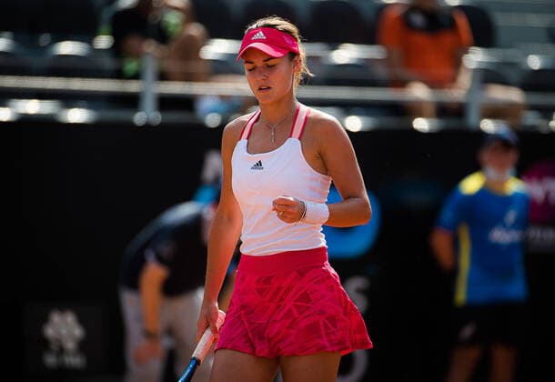September 12, 2020, Rome, ITALY: Anna Kalinskaya of Russia in action against Anna Kalinskaya of Russia during the first qualifications round at the 2020 Internazionali BNL d Italia WTA, Tennis Damen Premier 5 tennis tournament Rome ITALY - ZUMAa181 20200912_zaa_a181_127 Copyright: xRobxPrangex