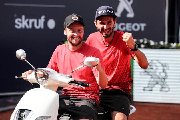 TENNIS - ATP, Tennis Herren Generali Open 2020 KITZBUEHEL,AUSTRIA,13.SEP.20 - TENNIS - ATP World Tour, Generali Open , final. Image shows Frederic Ancey and Harald Eigner (AUT). Keywords: Peugeot Tie Break Shoot Out. GEPAxpictures xPatrickxSteiner