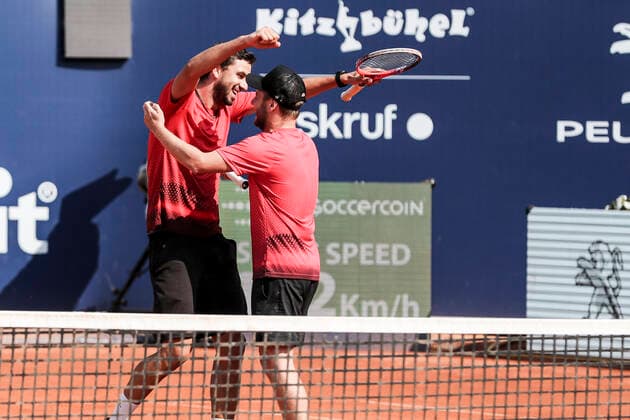 TENNIS - ATP, Tennis Herren Generali Open 2020 KITZBUEHEL,AUSTRIA,13.SEP.20 - TENNIS - ATP World Tour, Generali Open , final. Image shows Harald Eigner and Frederic Ancey (AUT). Keywords: Peugeot Tie Break Shoot Out. GEPAxpictures xPatrickxSteiner