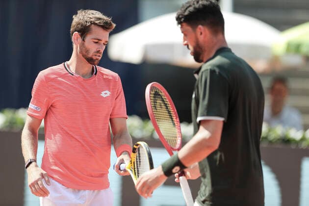 TENNIS - ATP, Tennis Herren Generali Open 2020 KITZBUEHEL,AUSTRIA,13.SEP.20 - TENNIS - ATP World Tour, Generali Open , final. Image shows Austin Krajicek (USA) and Franko Skugor (CRO). GEPAxpictures xPatrickxSteiner
