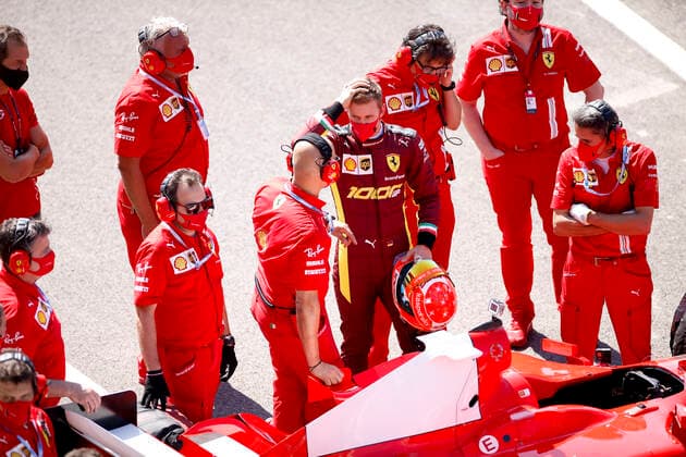 Motorsports FIA Formula One World Championship 2020, Grand Prix of Tuscany, Mick Schumacher GER prepares to drive the Ferrari F2004 of his father Michael Schumacher Scarperia Italy
