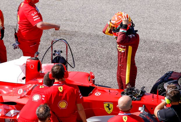 Motorsports FIA Formula One World Championship 2020, Grand Prix of Tuscany, Mick Schumacher GER prepares to drive the Ferrari F2004 of his father Michael Schumacher Scarperia Italy