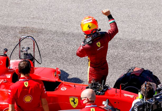 Motorsports FIA Formula One World Championship 2020, Grand Prix of Tuscany, Mick Schumacher GER prepares to drive the Ferrari F2004 of his father Michael Schumacher Scarperia Italy