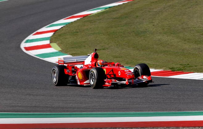 Motorsports FIA Formula One World Championship 2020, Grand Prix of Tuscany, Mick Schumacher GER drives the Ferrari F2004 of his father Michael Schumacher Scarperia Italy
