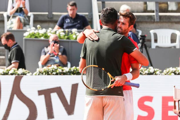 TENNIS - ATP, Tennis Herren Generali Open 2020 KITZBUEHEL,AUSTRIA,13.SEP.20 - TENNIS - ATP World Tour, Generali Open , final. Image shows the rejoicing of Franko Skugor (CRO) and Austin Krajicek (USA). GEPAxpictures xPatrickxSteiner