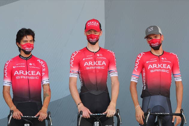 TOUR DE FRANCE 2020- UCI Cycling World Tour under Virus Outbreak. Stage 15th from Lyon to Grand Colombier on the 13th of September 2020, Lyon, France. .Connor Swift England Team Arkea - Samsic (C) Warren Barguil France Team Arkea - Samsic (R) ( Pierre Teyssot ESPA-Images) Lyon USA - ZUMAcs12 20200913_zaf_cs12_013 Copyright: xESPAxPhotoxAgencyx