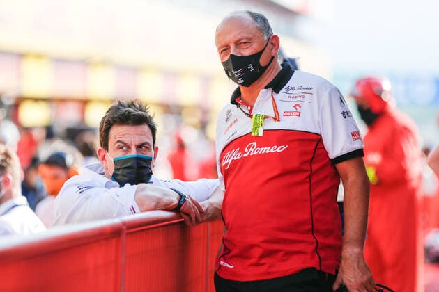 VASSEUR Frederic (fra), Team Principal of Alfa Romeo Racing ORLEN, WOLFF Toto (aut), Team Principal & CEO Mercedes AMG F1 GP, portrait during the Formula 1 Pirelli Gran Premio Della Toscana Ferrari 1000 2020, 2020 Tuscan Grand Prix, from September 11 to 13, 2020 on the Autodromo Internazionale del Mugello, in Scarperia e San Piero, near Florence, Italy - FORMULE 1 : Grand prix de Toscane - Course - Mugello - Scarperia e San Piero - 13 09 2020 DPPI PANORAMIC  00120019__AV_8236