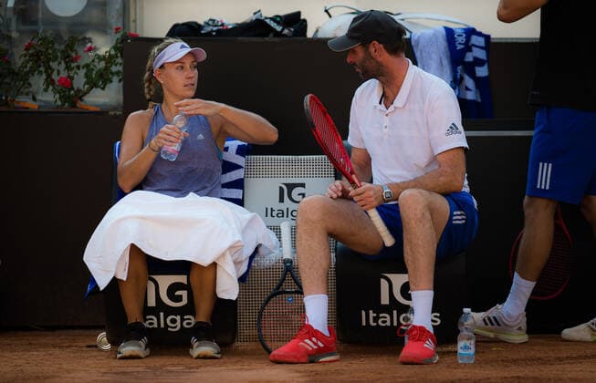 September 13, 2020, Rome, ITALY: Angelique Kerber of Germany during practice with coach Torben Beltz at the 2020 Internazionali BNL d Italia WTA, Tennis Damen Premier 5 tennis tournament Rome ITALY - ZUMAa181 20200913_zaa_a181_313 Copyright: xRobxPrangex