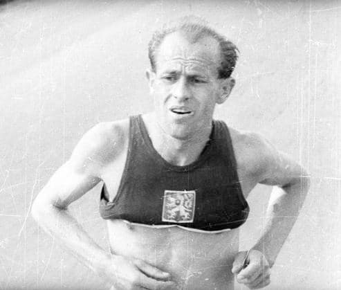 Summer Olympics 1952 Helsinki Marathon Olympic Champion Emil Zatopek TCH in action 27 07 1952 HM