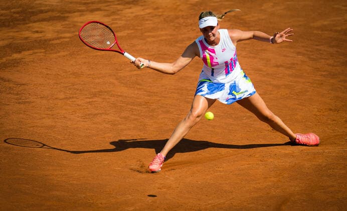 September 14, 2020, Rome, ITALY: Donna Vekic of Croatia during the first round of the 2020 Internazionali BNL d Italia WTA, Tennis Damen Premier 5 tennis tournament against Amanda Anisimova of the United States Rome ITALY - ZUMAa181 20200914_zaa_a181_022 Copyright: xRobxPrangex