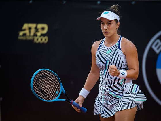 September 14, 2020, Rome, ITALY: Danka Kovinic of Montenegro in action during the first round at the 2020 Internazionali BNL d Italia WTA, Tennis Damen Premier 5 tennis tournament against Julia Goerges of Germany Rome ITALY - ZUMAa181 20200914_zaa_a181_081 Copyright: xRobxPrangex