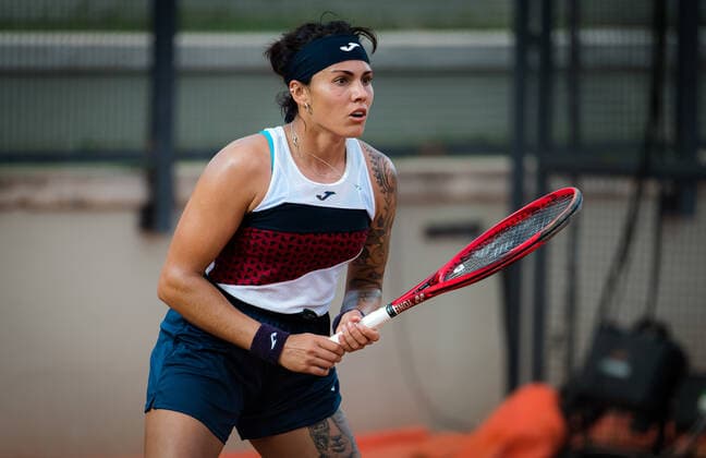 September 14, 2020, Rome, ITALY: Aliona Bolsova of Spain in action during the first round at the 2020 Internazionali BNL d Italia WTA, Tennis Damen Premier 5 tennis tournament against Alison Riske of the United States Rome ITALY - ZUMAa181 20200914_zaa_a181_089 Copyright: xRobxPrangex