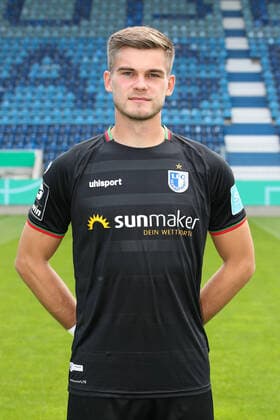 Goalkeeper Morten Behrens 1 FC Magdeburg,1 3 Liga Season 2020 2021 3 Liga Portrait date 2020 2021 official photo session 1 FC Magdeburg in the MDCC Arena in Magdeburg Portrait, Portrait,Germany, Football, Man, Men,GER,10 09 2020 Pressebuero Schroedter