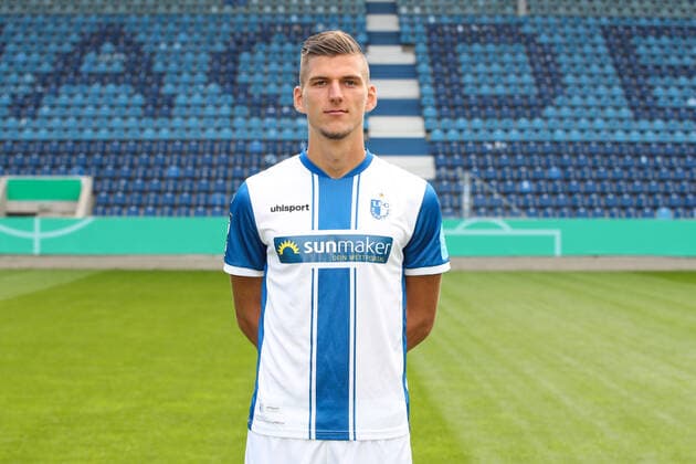 Brian Koglin 1 FC Magdeburg,4 3 Liga Season 2020 2021 3 Liga Portrait date 2020 2021 official photo session 1 FC Magdeburg in the MDCC Arena in Magdeburg Portrait, Portrait,Germany, Football, Man, Men,GER,10 09 2020 Pressebuero Schroedter